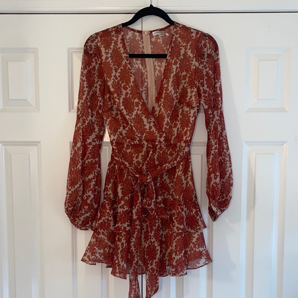 Saints & Secrets Red and White Long Sleeve Mini Dress size Small